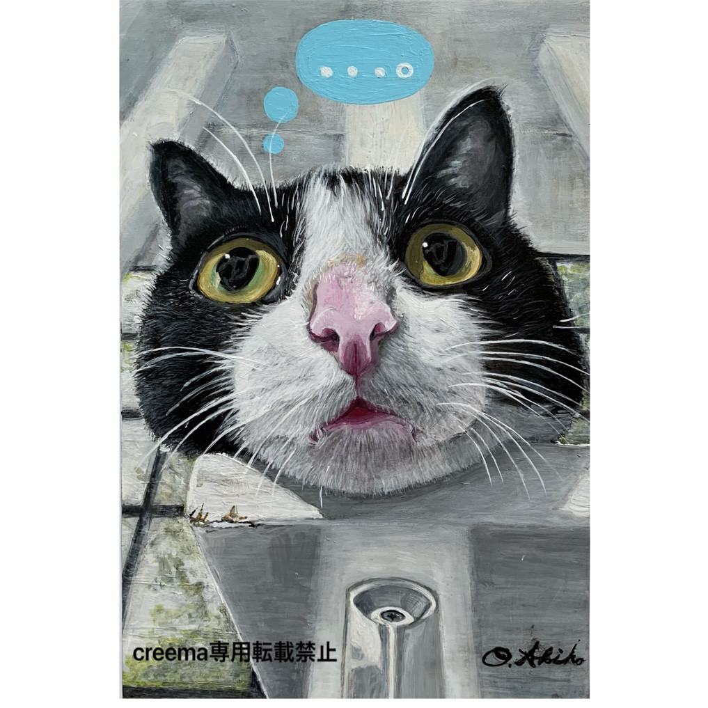 猫アクリル画 大西洋介作