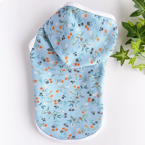 犬服 花柄パーカー 水色 ペット服・アクセサリー atelier popo 通販