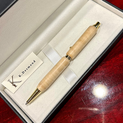 栃】スポルテット 縮み杢 シャーペン 加藤金属 木軸ペン