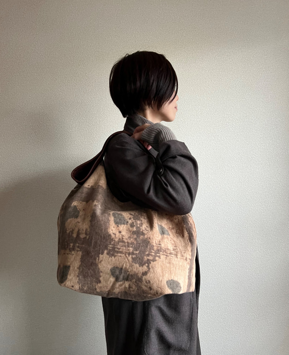 でかくたBag　ヴィンテージ柿渋染め 2枚目の画像