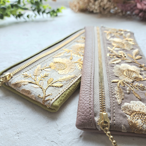 アンリクイール イエローペンケース 刺繍入り