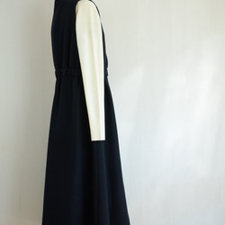 ウールのカシュクールジャンパースカート　ブラック 6枚目の画像