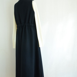 ウールのカシュクールジャンパースカート　ブラック 7枚目の画像