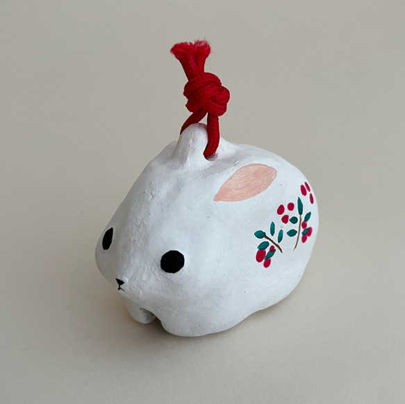 南天うさぎの土鈴 その他置物 ソポノッカ (陶器・陶小物のお店) 通販