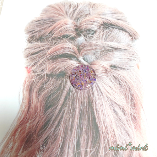 No.577 ハンドメイド　ドライフラワー　レジンヘアゴム レジン ヘアゴム* ドライフラワー HG18 ハンドメイド ヘアゴム