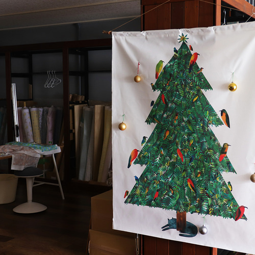 クリスマスツリータペストリー：マーク・マーティン タペストリー