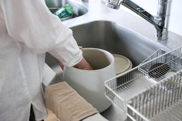 ぬか漬けの秋！【岐阜県多治見産】えんける道具店の甕（かめ）4リットル 13枚目の画像