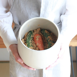 ぬか漬けの秋！【岐阜県多治見産】えんける道具店の甕（かめ）4リットル 2枚目の画像