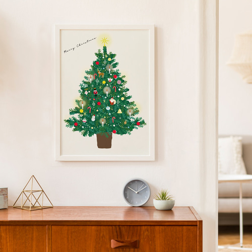 巨大なA0サイズ◆送料無料◆クリスマス-インテリアポスター クリスマスツリー インテリア 北欧 ポスター おしゃれ オーダーサイズ