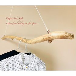 流木インテリア コブのある真っすぐな大型ハンガーラック 北欧 衣装掛け ハンギング 吊り下げ ハンガーポール 癒し 2枚目の画像