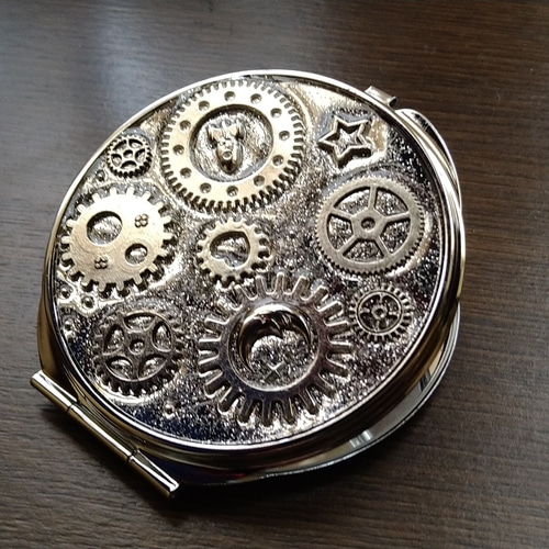 貴重】純天銀 彫刻 コンパクト ミラー 【公式通販】