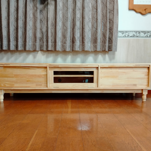 オーダー製作 小さなろくろ脚の大型テレビボード 【1800×450×400