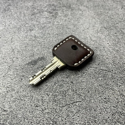 【手工縫製】MIWA PR/PS巧克力色真皮鑰匙套（厚皮轉動鑰匙手感好⁈） 第7張的照片