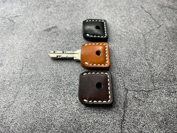 【手工縫製】MIWA PR/PS用3色真皮鑰匙套1套（厚皮轉動鑰匙手感好⁈） 第5張的照片