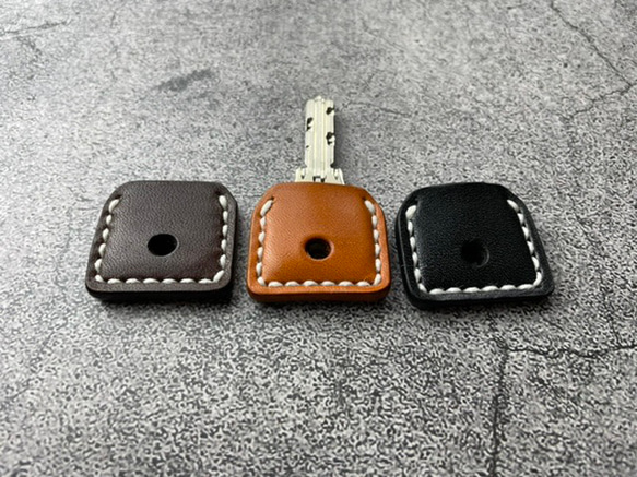 【手工縫製】MIWA PR/PS用3色真皮鑰匙套1套（厚皮轉動鑰匙手感好⁈） 第6張的照片