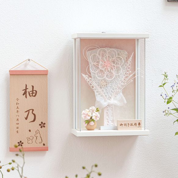 ことの羽子板（0107）（白サテン）ゆき｜コンパクトな木製羽子板｜正月