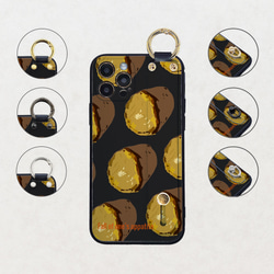 【とにかく美味しい焼き芋】ダークダークグレー　ベルト付きTPUソフトケース　iphone android ほぼ全機種対応 4枚目の画像
