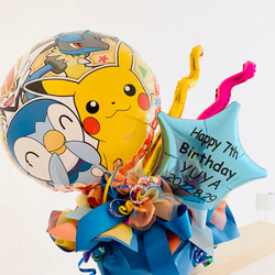 ピカッピカッBirthday ☆☆☆☆☆　ピカチュウ　卓上アレンジ　バースデーバルーン　アニメ　キャラクター　ポケモン　 6枚目の画像