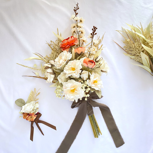 アーティフィシャルフラワーブーケ クラッチブーケ 結婚式 前撮り造花 アーティフィシャルフラワーブーケ ウェディングブーケ クラッチ