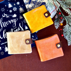 雙折錢包 [豬皮，8 種顏色可供選擇] 包郵 客製化 Creema 限量 2023 年聖誕節禮物禮物錢包 第10張的照片