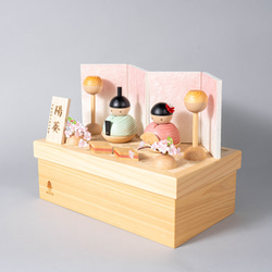 ことの木製ひな人形｜親王飾り(0302)｜コンパクトな木製雛人形｜ひな祭り｜雛人形｜ひな人形 2枚目の画像