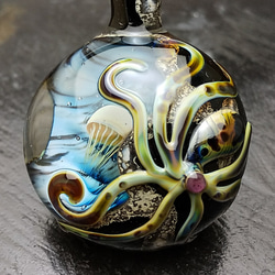 ガラス] 海月 水母 クラゲ ペンダント ガラス細工 ネックレス