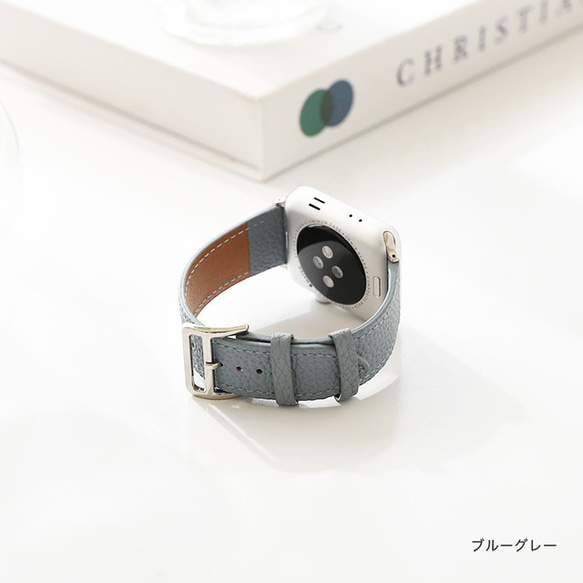 高級革 Apple Watch バンド ベルト シュリンクレザー カーフレザー 全5色 aws-gpe 13枚目の画像