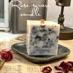 Square Rose aroma Candle(ローズポプリ) 送料無料 2枚目の画像