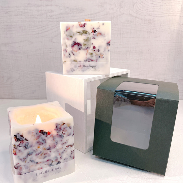 Square Rose aroma Candle(ローズポプリ) 送料無料 5枚目の画像