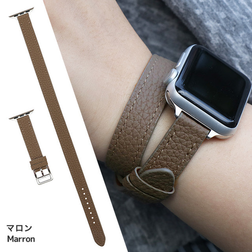 高級革 ダブルツアー 二重巻き Apple Watch バンド シュリンク 高級革 ダブルツアー 二重巻き Apple Watch バンド シュリンク