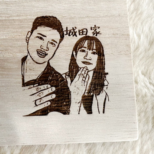 お名前・イラスト彫刻 まな板 スクエア 敬老の日 母の日 桐 木製 天然