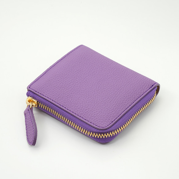 ドイツシュリンク マチ付き L字ファスナー ミニウォレット ピンクローズ　No1026-34 ドイツシュリンク シュランケンカーフ 5㎝