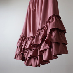 ラスト２。７８cm丈『大人甘めのふりフリル スカート』 コットン ビスコース裾フリル ペチスカート重ね着インナーK98 7枚目の画像