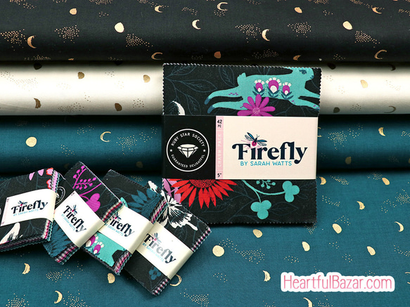 USAコットン RUBY STAR SOCIETY charmpack 42枚セット Firefly 5枚目の画像