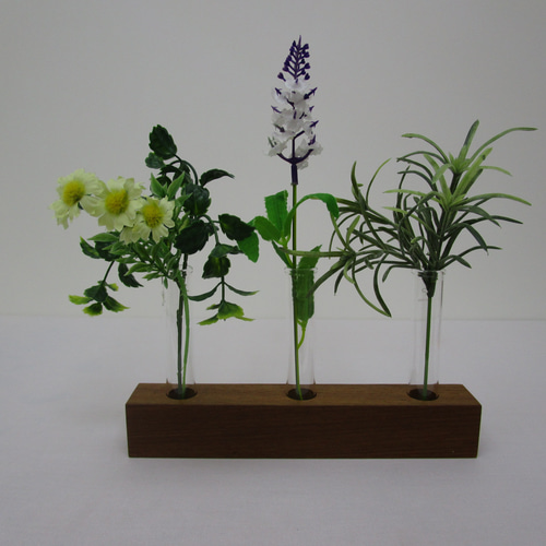 木の一輪挿し 3連 一輪挿し・花瓶・花器 watamoku 通販