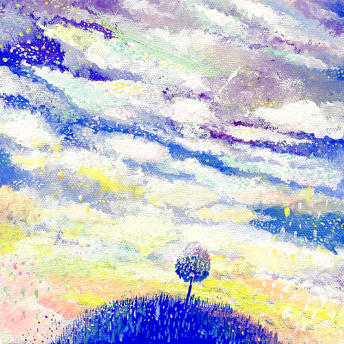 天国みたい「絵画」原画 天国に繋がる空3】天国にいる大切な家族との繋がり #原画 #絵画 絵画