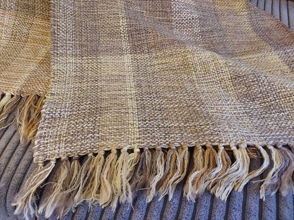 手織り　ウールとシルクのやさしいマフラー　作品2219 7枚目の画像
