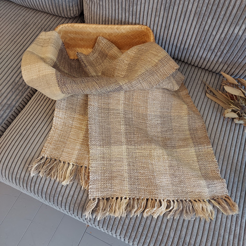 手織り ウールとシルクのやさしいマフラー 作品2219 マフラー 糸の  