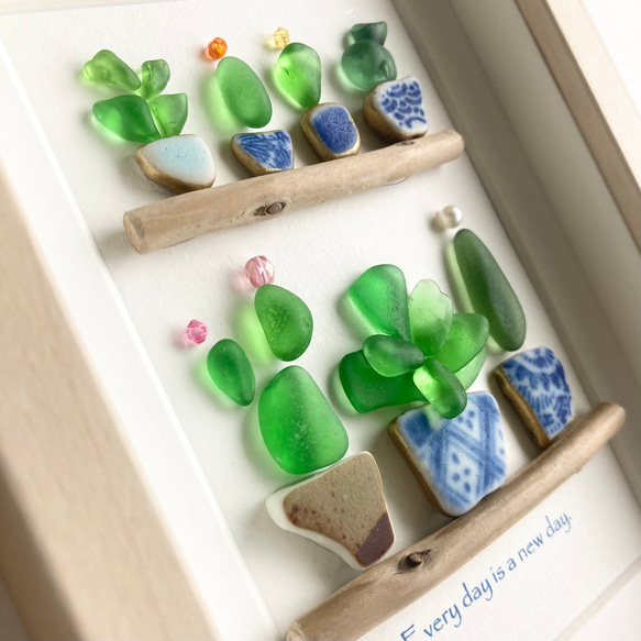 シーグラスアート 富士山 インテリア雑貨 壁掛け 置物 観葉植物 シーグラスアート インテリア雑貨 壁掛け 置物 北欧 観葉植物