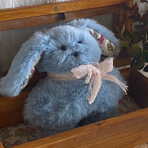 ハンドメイド たち耳うさぎちゃん アルパカ&ウールのぬいぐるみ