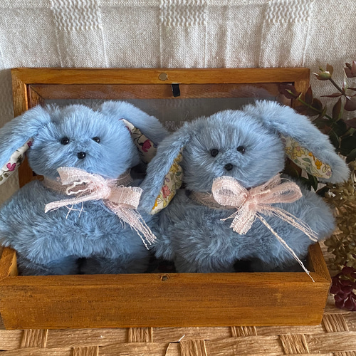 ハンドメイド たち耳うさぎちゃん アルパカ&ウールのぬいぐるみ