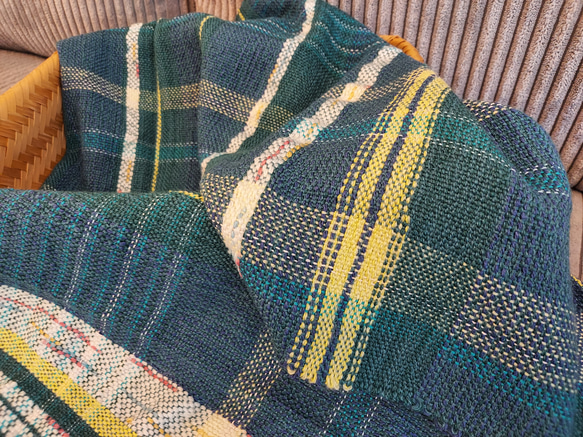 手織り　ウールとシルクのやさしいマフラー　作品2213 6枚目の画像