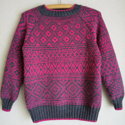 秋冬新作2023］ラグランスリーブの編込み模様セーター ニット