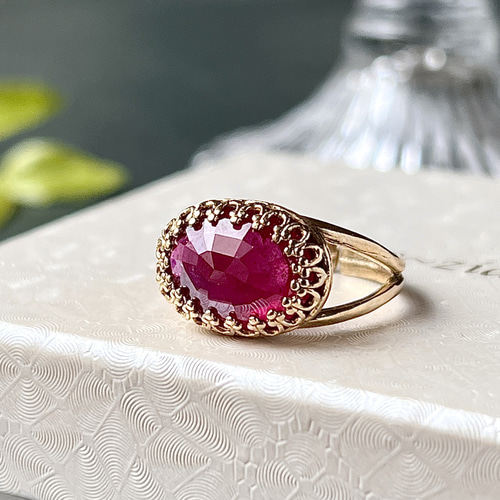 ぶぶ❣️ラスト1♪ 大きな天然石ルビーデザインリング15号 ぶぶ様専用