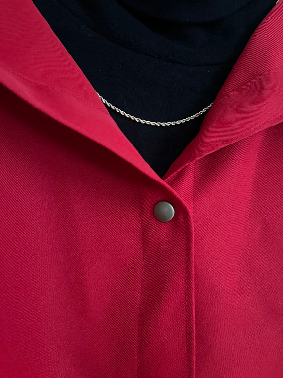 春秋軽いさらさらやわらかいレッドツイル軽いナイロンフードジャケット 3枚目の画像
