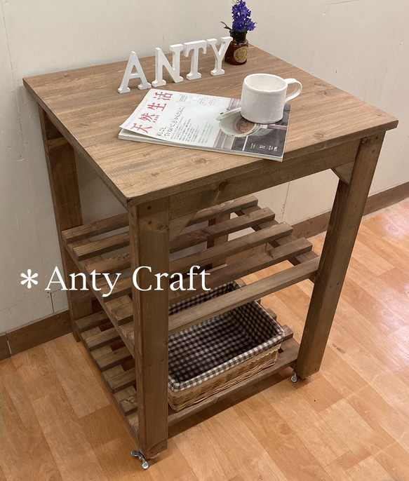 サイズオーダー可】【引取可能】キッチンワゴン PC台 幅60cm UN/UN