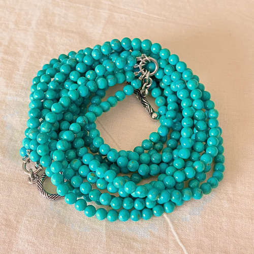 トルコ石ネックレス トルコ石の5連ネックレス （TURQUOISE−34） ネックレス