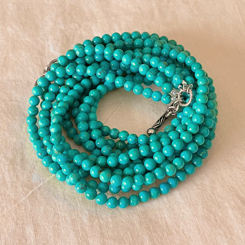 ★そら●天然石トルコ石のネックレス● トルコ石の5連ネックレス （TURQUOISE−34） ネックレス