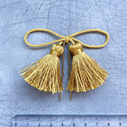 《White＆Blue：Gold ribbon》小さめサイズ✳︎七五三・卒業式髪飾り✳︎ショートやボブヘアにも✳︎ 7枚目の画像