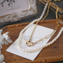 ★MISSOMA★ ラージ ノース スター パール チェーン ネックレス レースレディース Lace Ladies ゴールド チェーン 二連 淡水